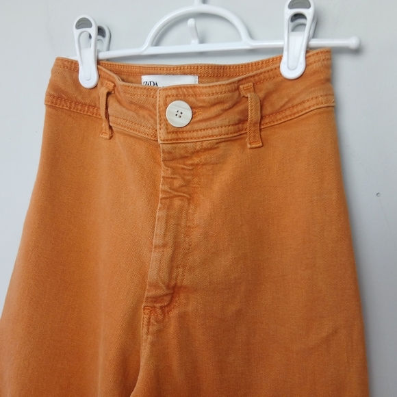 ZARA THE MARINE STRAIGHT Orange Size 0 High Rise Flare Leg Pants - Picture 3 of 11